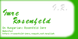 imre rosenfeld business card